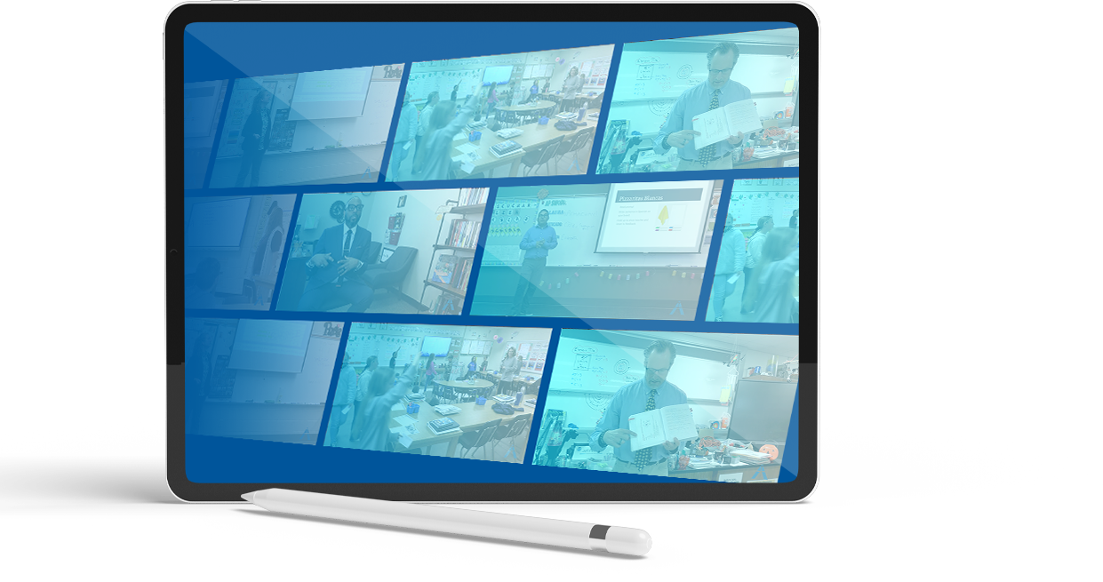 iPad Mockuo Thumbnails of several videos from Avanti on a tablet screen